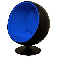 кресло eero ball chair синее с черным в Ангарске