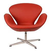 кресло arne jacobsen style swan chair красное в Ангарске